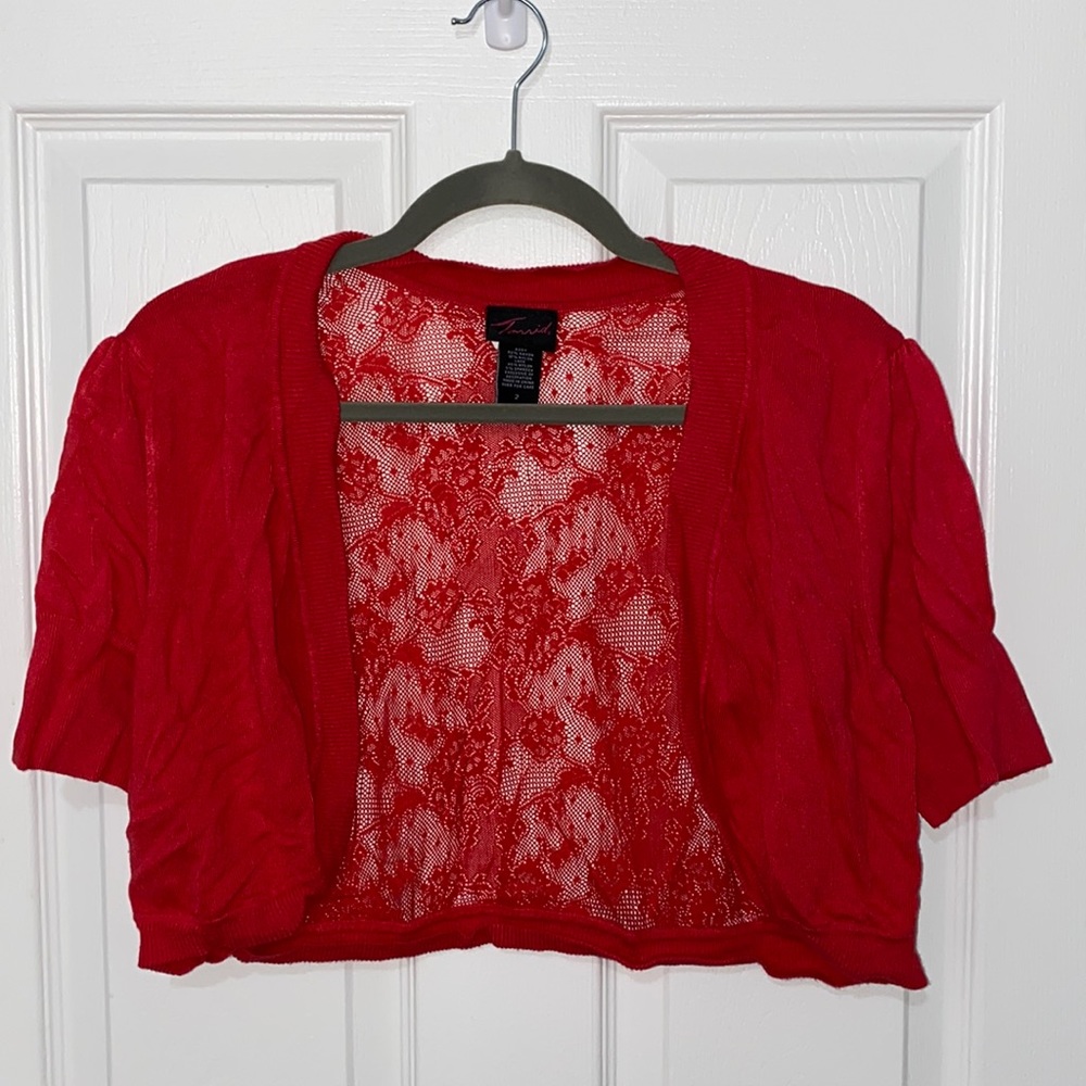 Torrid Pink/Coral Lace Shrug Cover Plus Size 2